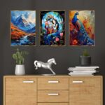 Set of Three Wall Paintings for Wall Dacoration Golden Framed Wall Paintings for Living Room & Bedroom Wall Art for Home Decoration & Office Wall Décor (18x12 inch CH-GD3-1)