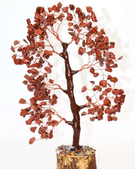Crystal Tree Good Luck Showpiece for Home Decor Items Crystals Gemstones Bonsai Money Tree for Good Luck, Decoration Gift Item (Red Jasper)